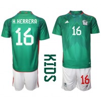 Koszulka piłkarska Meksyk Hector Herrera #16 Strój Domowy dla dzieci MŚ 2022 tanio Krótki Rękaw (+ Krótkie spodenki)